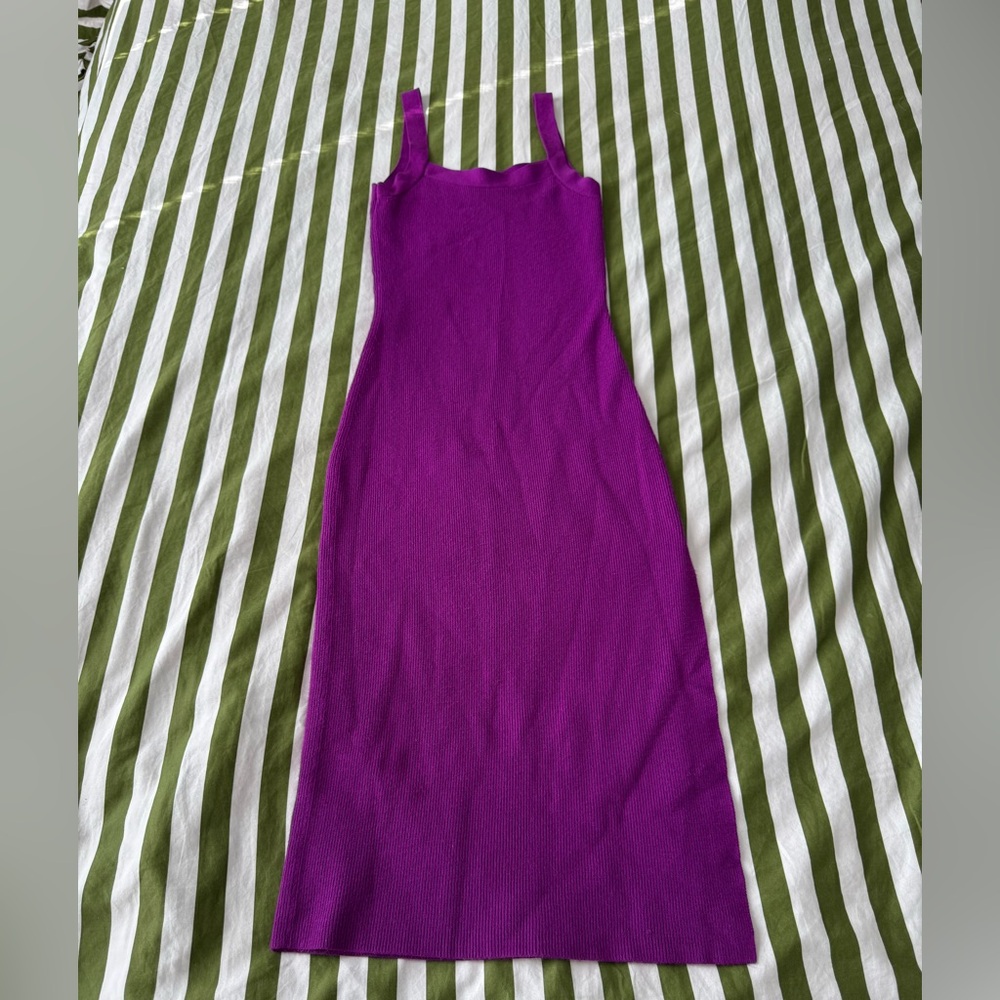 Aritzia Babaton Knit Tank Midi Purple Dress